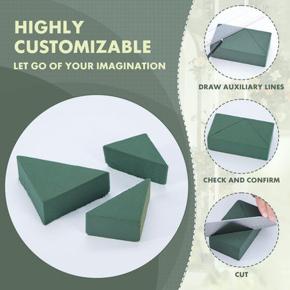 GNRZZT 20 PCS Floral Foam Blocks, 5.5"L x 3.1"W x 1.7"H Green Dry & Wet Flower Foam for Fresh and Artificial Flowers, Plant Foam for Wedding, Birthdays, Pary, Home Decorations