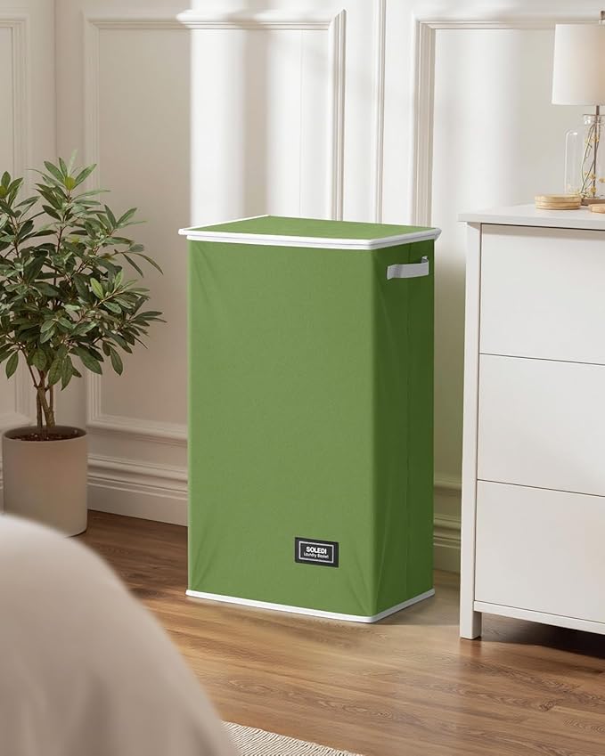SOLEDI Laundry Hamper with Lid 100L Large & Tall Collapsible Laundry Basket