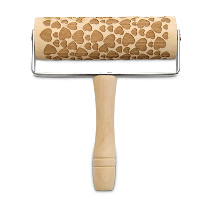 Mrs. Anderson’s Baking Mini Embossing Rolling Pin, Hearts Design, Poplar Wood and Chrome-Plated Iron