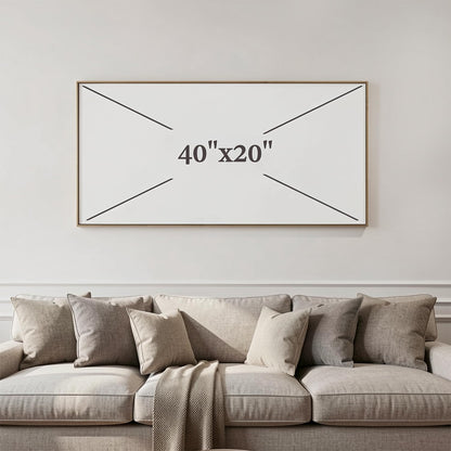 Modern Abstract Canvas Print Black White Leaves Natural Landscape Living Room Bedroom Office Decoration 20”×40" Framed