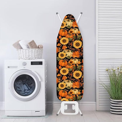Fall Pumpkins Sunflower Leaves Durable Thick Ironing Board Covers Stain