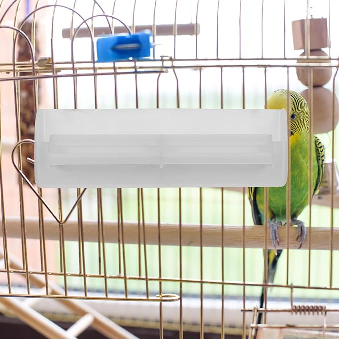 2pcs Automatic Hanging Bird Feeder with Anti-Splash Tray, Wet and Dry Food Dispenser for Parrots and Small Birds, Outdoor Seed Feeding Container