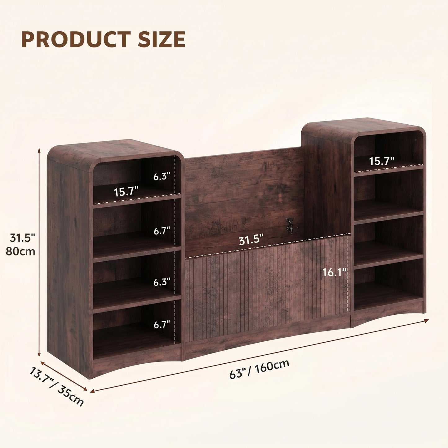 Homiflex Shoe Cabinet with Bench, Entryway Bench with Shoe Storage, Wooden Shoes Rack with Adjustable Shelves, Farmhouse Organizer for Entryway, Living Room, and Stairwell, Red Brown