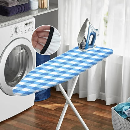 Nuxovilar Blue and White Gingham Ironing Board Cover, This Cover Fits Most