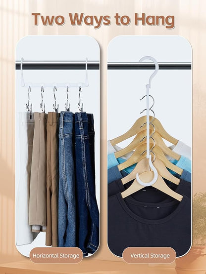 HOUSE DAY White Magic Plastic Hangers Space Saving Organizers and Storage