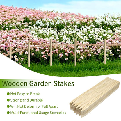 Layrslot 50 Pcs 16.7 Inch Wooden Garden Stakes, Wooden Stakes for Signs, Grade and Survey Stakes for Plant Support, Silt Fence, Farm Survey Boundaries, Baselines