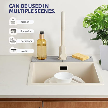 Stone Faucet Mat for Kitchen Sink，Super Absorbent Diatomite Fast Drying Stone