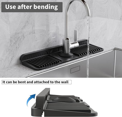 WAFT YEARN 17X5 Inch Silicone Durable Faucet Mat Kitchen Sink Splash Guard