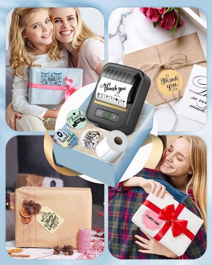 NDYIN Label Makers, Label Maker Machine with Tape, Bluetooth Label Maker, Portable Thermal 2 Inch Label Printer for Small Business, Barcode, Address, Logo, Clothing, Sticker Printer for Phones & PC