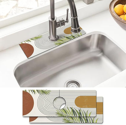 Sink Faucet Absorbing Mat, 2 Pack Drying Mat Around Faucet Sink Splash Guard