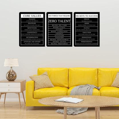Inspirational Motivational Wall Art Set - Canvas Wall Art Framed Paintings for Office, Living Room, Bedroom - (36''W x 16''H)