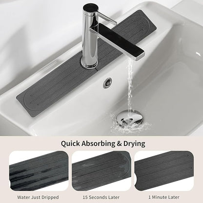 Stone Faucet Mat for Kitchen Sink, Diatomite Fast Drying Absorb Moisture Tray