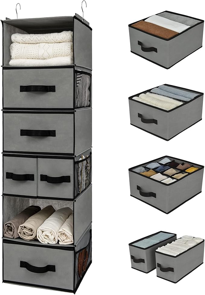 GRANNY SAYS Hanging Closet Organizer 6 Shelves, Closet Organizers and Storage