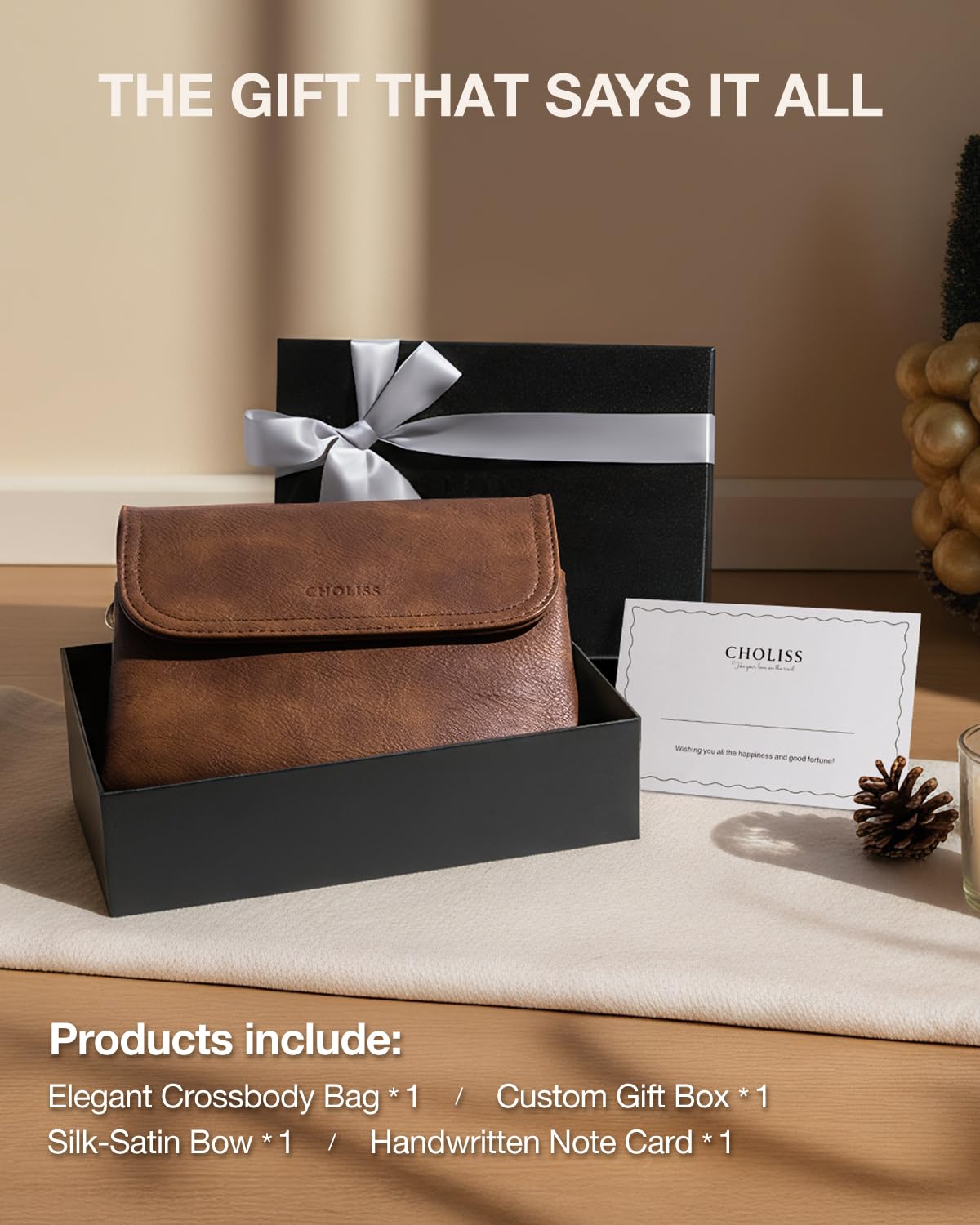 CHOLISS Small Crossbody Bags for Women, Vegan Leather Cell Phone Purse, Mini Travel Purse with Adjustable Strap