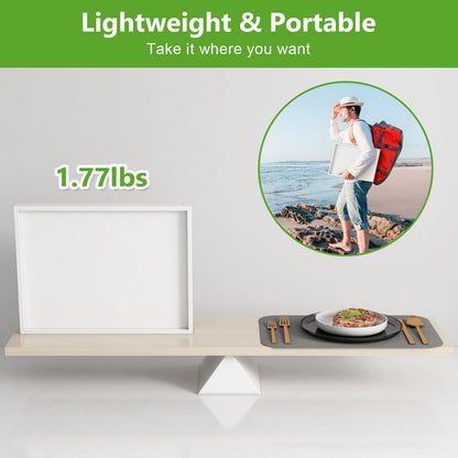 Youpehom Bed Tray Table with Folding Legs,Bamboo Breakfast in Bed for Kitchen Serving Tray,Sofa,Eating,Used As Laptop Desk Snack Tray 2 Pack (White)