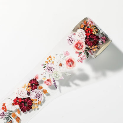 Cratey 12-Roll Floral PET Washi Tape Set & PET Stickers – Easy to Use for Journaling & Card Making, Ideal for Scrapbooking & Junk Journaling