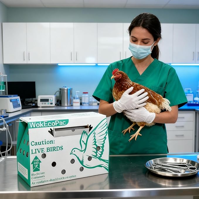 12 Pack Single Live Bird Shipping Boxes, Live Chicken Shipping Boxes, Poultry Shipping Boxes has Ventilation Openings, Cardboard Pet Carrier for Chicken, Bird, Duck, Pigeons, Canaries 17.7x7.8x11.8 in