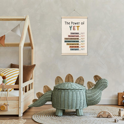 DOI-LANEE The Power of Yet Poster - Motivational Inspirational Wall Decor, Mental Health Therapy Office Decor, Growth Mindset Wall Art for Homeschool Classroom Counselor, 16x12 Inch