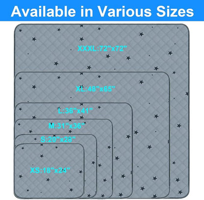 RIOUSSI Washable Pee Pads for Dogs, Reusable, Absorbent, Leakproof, Non Slip Pet Puppy Pads for Potty Training. Gray Stars, 31x36 Inch(2pack)