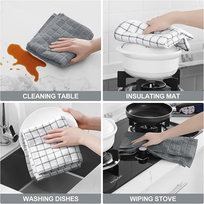 Homaxy Premium Cotton Kitchen Towels 16"x 28", Large Natural Ring Spun 390 GSM