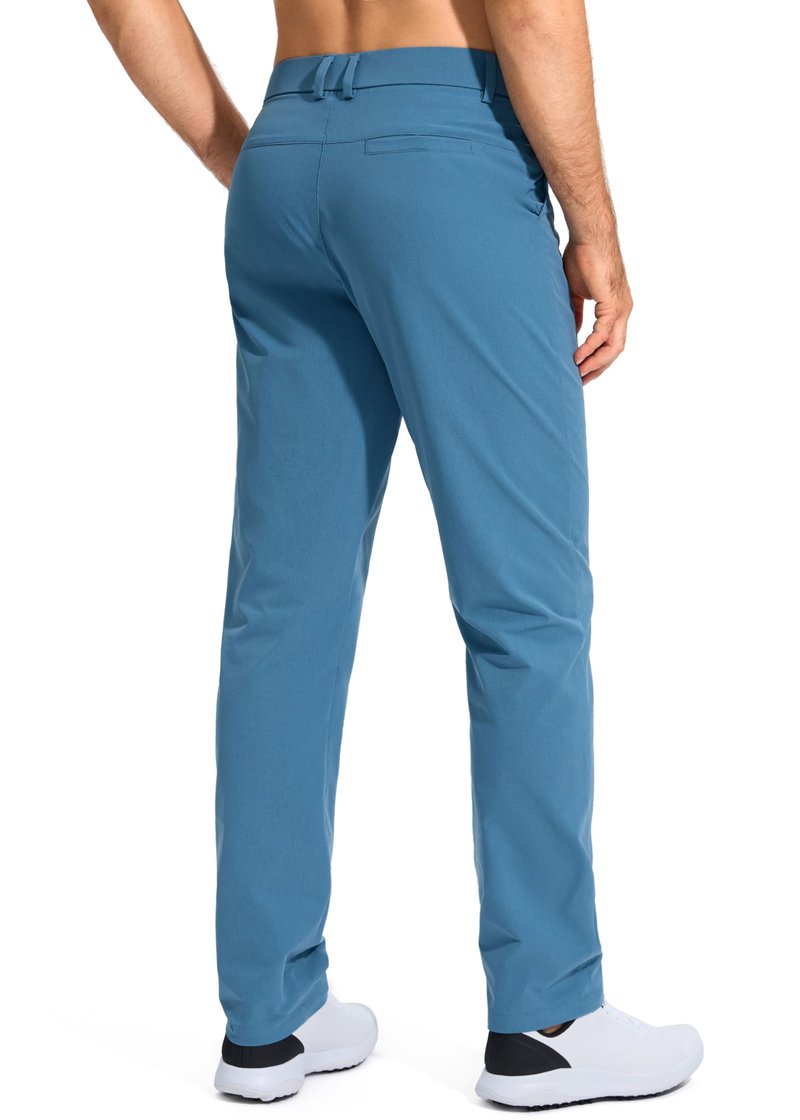 Pudolla Men's Golf Pants Stretch Work Dress Pants Men's Dress Pants 32 Lightweight Quick Dry Trousers with Pockets(Stone Slab Blue 35Wx32L)