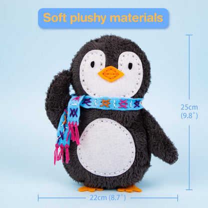 Avenir My First Sewing Kit for Kids Ages 6-8 Beginners | Learn to Sew Stuffed Animal Kit with Premium Plush | Child-Safe Pre-Punched Fabric Tools | Craft Gift for Boys & Girls