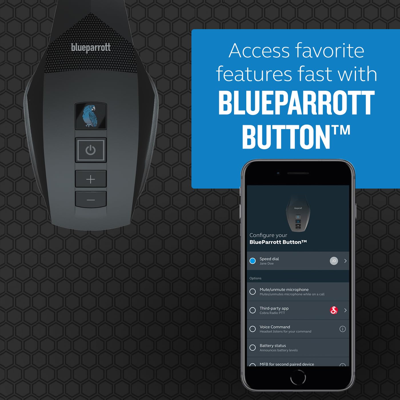 BlueParrott B550-XT Mono Bluetooth Wireless Headphones 96% Noise Canceling Over Head Trucker Headset with Mic, 100% Voice Control, IP54-Rated Protection, 24 hrs. Talk Time, Black