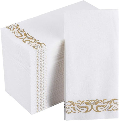 FOCUSLINE 200 Linen Feel Disposable Bathroom Napkins, Soft and Absorbent Paper
