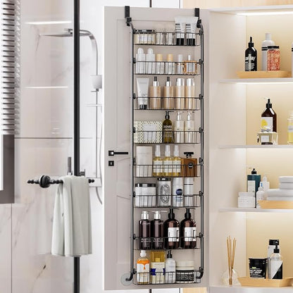 Delamu Over The Door Pantry Organizer, 8-Tier Pantry Door Organizers and Storage