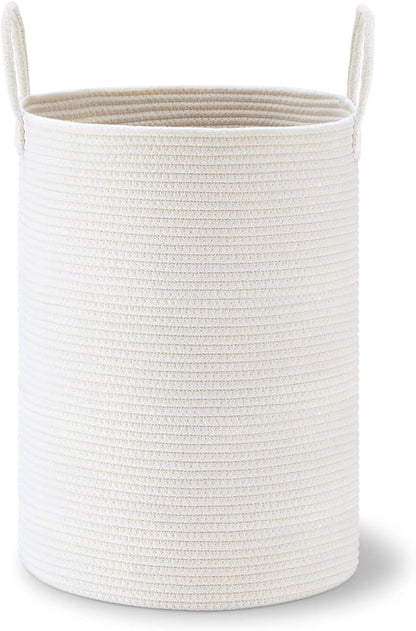 VIPOSCO Large Laundry Hamper, Tall Woven Rope Storage Basket