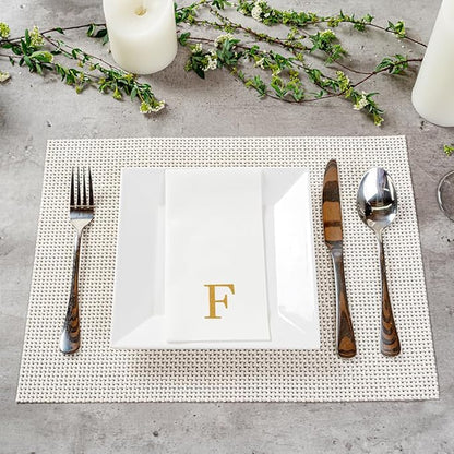 Luxenap 15.8 X 7.9 Inch Linen-Feel Guest Towels, 50 Lettered Hand Towels