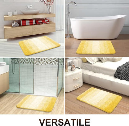 OLANLY Small Bathroom Rugs Mat 24x16, Extra Soft Absorbent Microfiber Bath Rugs, Rubber Backing, Quick Dry, Machine Washable Bath Mat for Bathroom Floor, Tub and Shower, Home Decor Accessories, Yellow