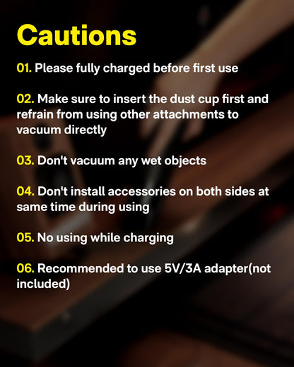 HOTO Handheld Vacuum Cleaner Cordless, Desk Vacuum Cleaner Compressed Electric Air Duster 15000Pa Suction, 4-in-1 Portable Vortex Vacuum Dust Buster Air Blower for Computer, Keyboard, Coffee Grounds