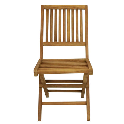 Sunnydaze Foldable Teak Wood Outdoor Chairs – Folding Patio Chair Set of 2 for Deck or Balcony – Wooden Teak Furniture with Light Finish