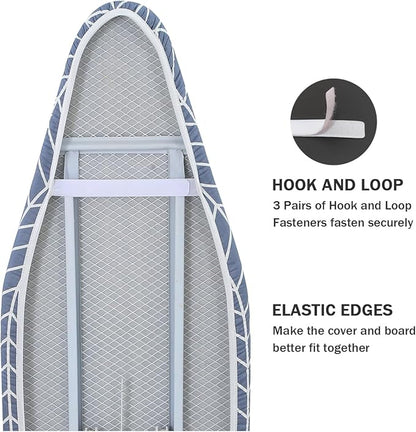 Ironing Board Cover and Pad Standard Size 15 x 54, 3 Pairs of Hook and Loop