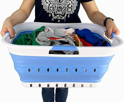 SAMMART 42L Collapsible Plastic Laundry Basket