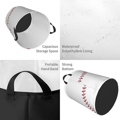 Baseball Texture Laundry Hamper Bag