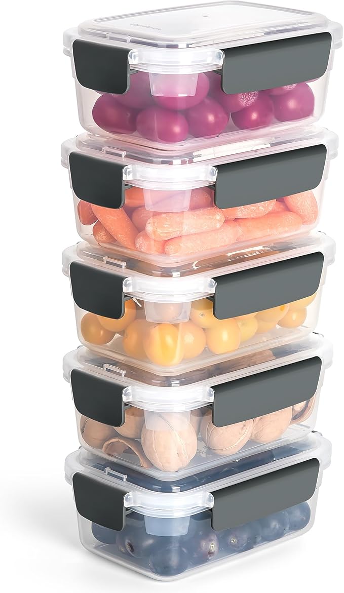 YORY 3 cup Plastic Food Storage Containers