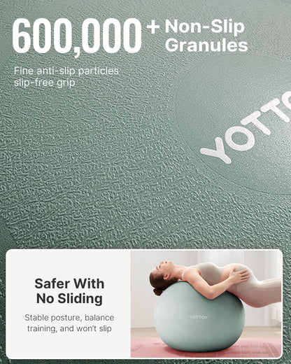 YOTTOY Anti-Burst Exercise Ball for Working Out, Yoga & Pregnancy, Extra Thick Workout Ball for Physical Therapy & Fitness