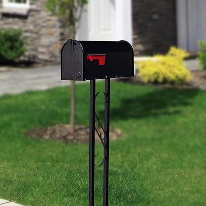 Architectural Mailboxes Mailbox to Go Mailbox with Post, Black, Medium | Includes the matching post and all hardware. Galvanized steel build and rust-resistant powder-coat finish. USPS approved.