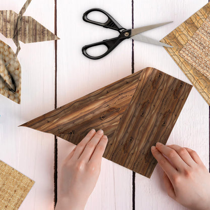 Scrapbook Paper Wooden Boho Patterned Paper Pad 12×12,24 Sheets Double-Sided Bobo Floral Scrapbooking CardStock Papers Pad for Holiday Cardmaking DIY Origami Papers. (PAD2108, 12inch)