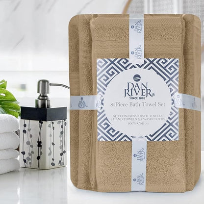 DAN RIVER 8 PC Luxury Bath Towels
