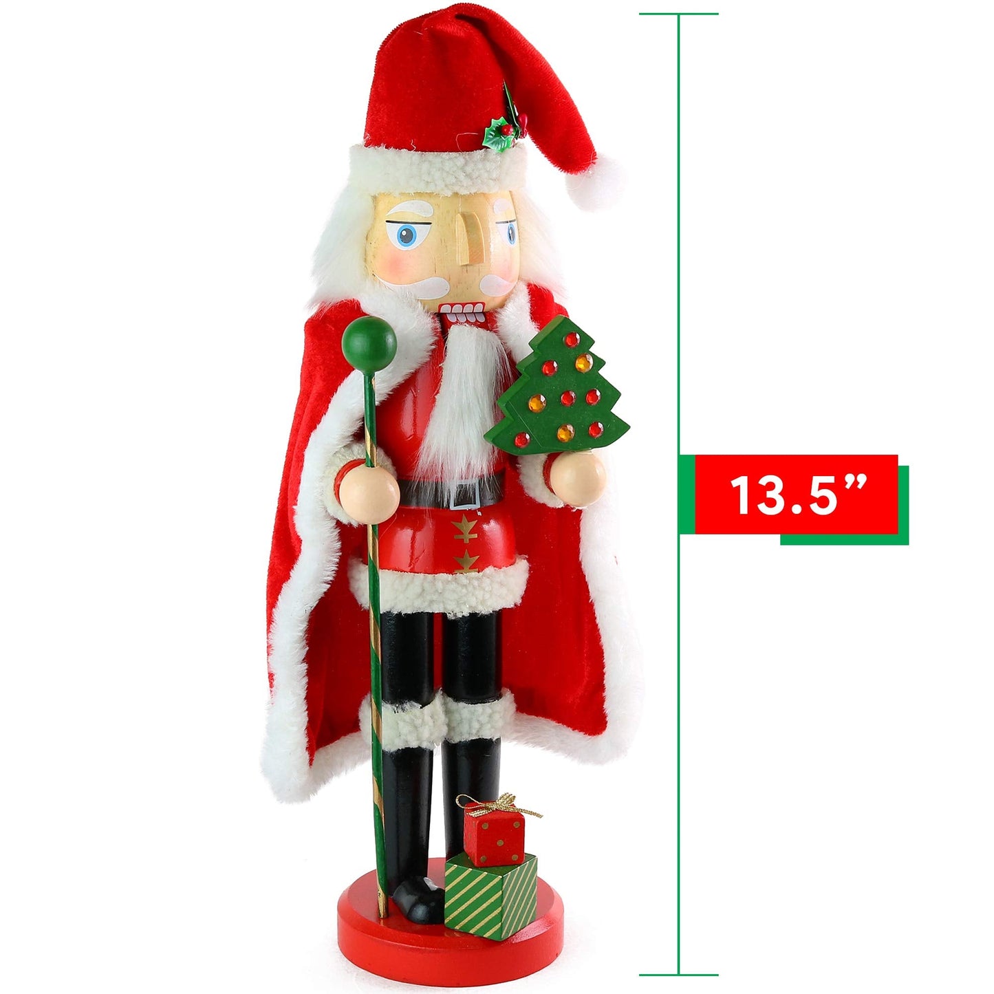 Ornativity Christmas Santa Claus Nutcracker - Holiday Wooden Xmas Nutcracker Santa Figure Home Decoration 13.5"