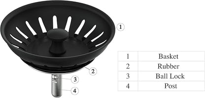 KANARY Stainless Steel Kitchen Sink Strainer Basket-Replacement