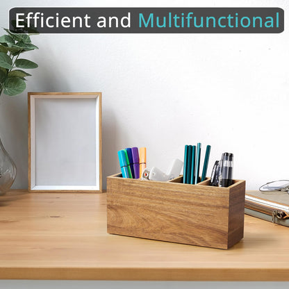 Napkin Holder for Bathroom, Acacia Wooden Guest Towel Holder Tray for Bathroom Bundle Bivvclaz Pencil Pen Holder for Desk, Acacia Wood Office Desk Organizers and Accessories
