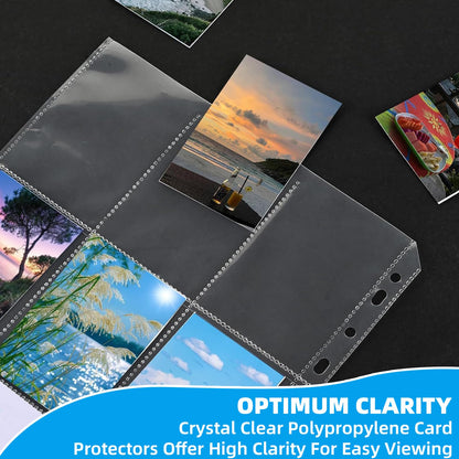 300 Pack 9 Pocket Card Sleeves Binder Sheets，Holds 5400 Cards, Clear Trading Card Sleeve Pages Protector for Trading Card Binder Sleeves Fit for Baseball,Football,Game,Business Cards