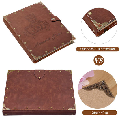 ZEEYUAN DIY Scrapbook Photo Album 60 Pages Leather Memory Photo Book 8.5x11 inch,Vintage Travelling Scrapbook Family Scrap Book Scrapbooking Supplies Kits for Couples