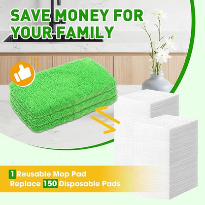 12Pcs Reusable Microfiber Mop Pads Compatible