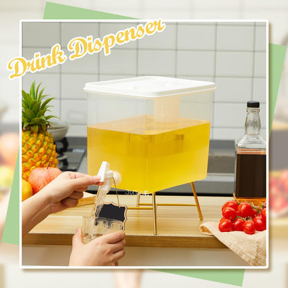LemonRoad 4 Pack Beverage Dispensers with 60 Pcs Disposable Cups Plastic Drink Dispensers With Stand for Parties Water Dispenser Cold Drink Container for Iced Tea Fridge Bar Party (2.3 Gallon)