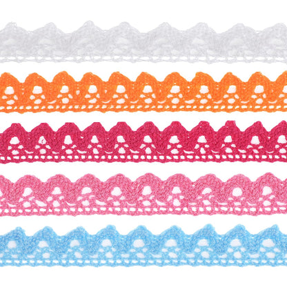 BESPORTBLE 5pcs Self-Adhesive Lace Tape, Cotton Washi Trim Stickers Masking Hollow Design Decorative Lace Ribbon for DIY Crafts, Scrapbooking, Card Making, Stationery Decoration